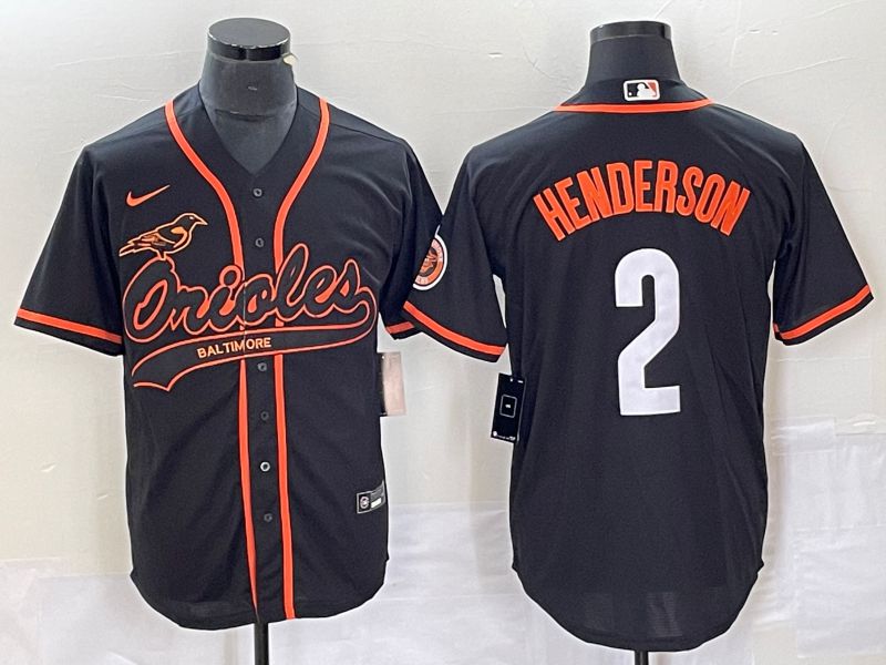 Men Baltimore Orioles #2 Henderson Black Co Branding Nike Game MLB Jersey style 1->baltimore orioles->MLB Jersey